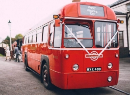 Vintage single deck wedding bus hire in Oxford